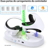 Base de Carregamento PS VR2 com Luzes RGB e Suporte para Fone de Ouvido