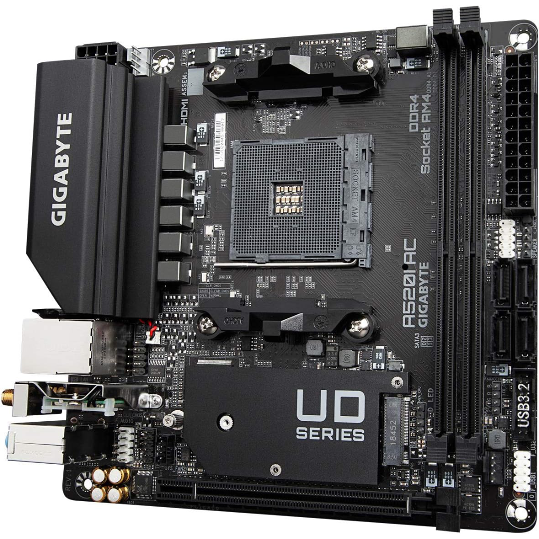 Placa-Mãe Gigabyte A520I AC Mini-ITX para Processadores AMD Ryzen