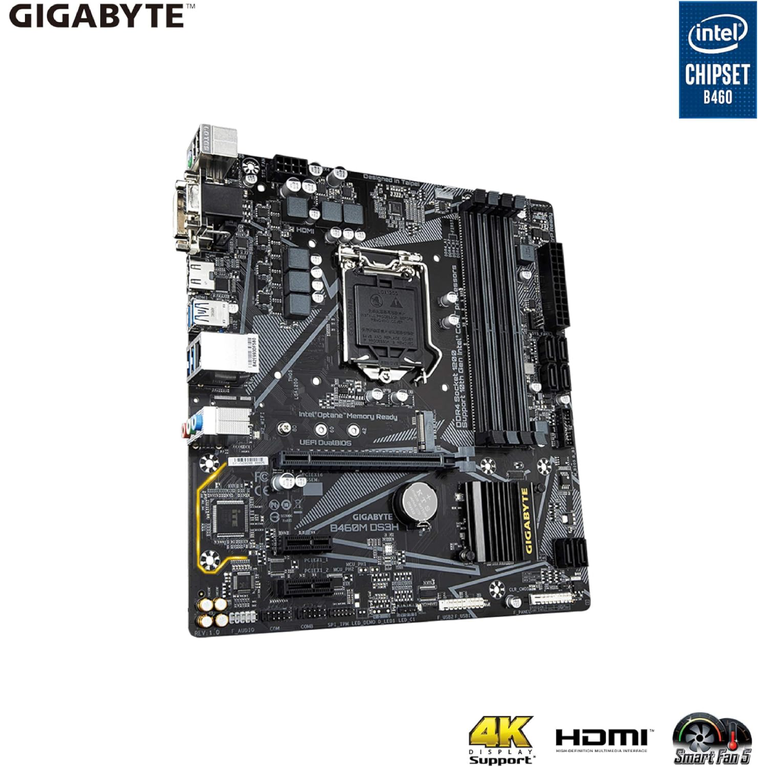 Placa-Mãe GIGABYTE B460M DS3H LGA1200 DDR4 Micro ATX M.2 RGB