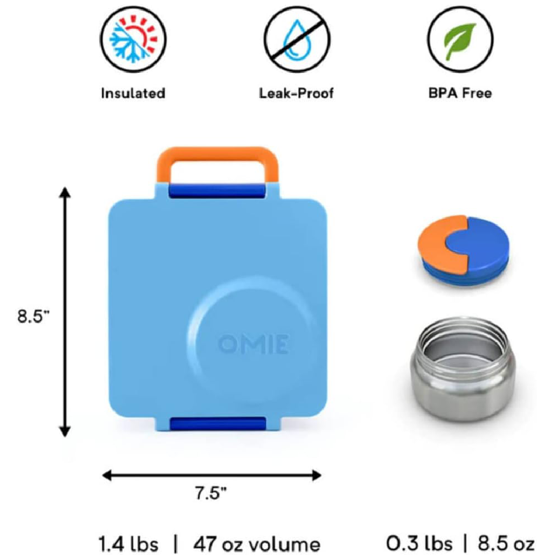 Lancheira Térmica Infantil com Pote Integrado – Azul