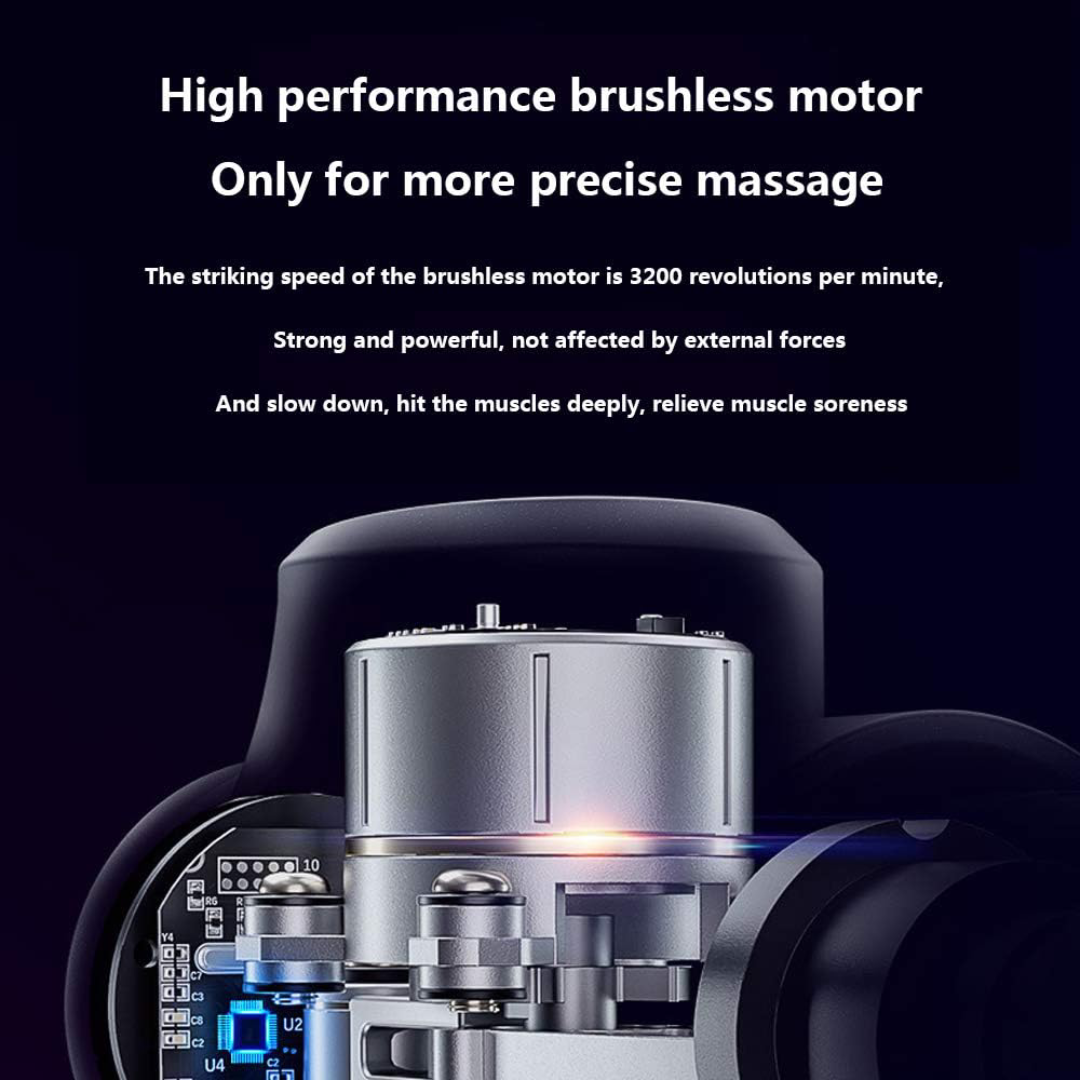 Massageador Muscular Portátil com 30 Velocidades e 6 Cabeças