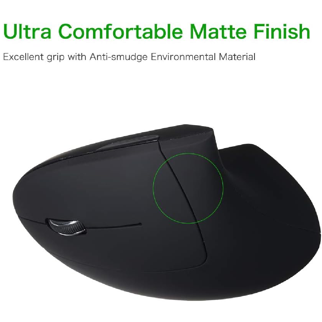 Mouse Vertical Sem Fio para Canhotos - 2.4G Wireless