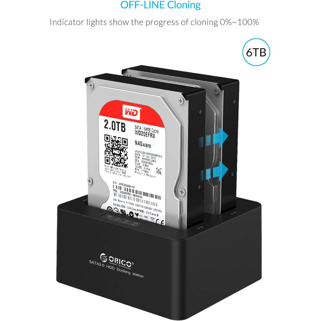 Dock Station SATA 2.5 e 3.5 com 2 Entradas - Função Clone Offline