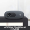 Webcam Logitech C270 HD com Microfone Integrado - USB - Widescreen 720p