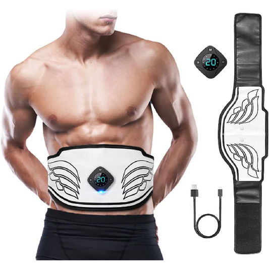 Cinto de Treinamento Abdominal Eletrônico para Tonificação Muscular - Portátil para Abdômen, Braço e Perna