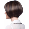 Peruca Curta Bob Lace Front Liso Marrom Escuro para Mulheres