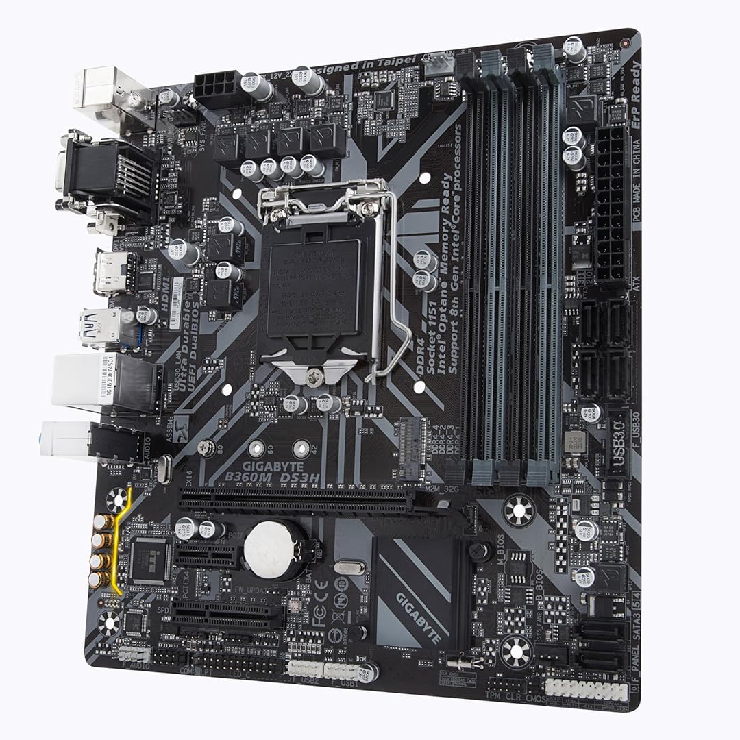 Placa-Mãe GIGABYTE B360M DS3H (LGA1151/Intel/Micro ATX/USB 3.1 Gen 1/DDR4)