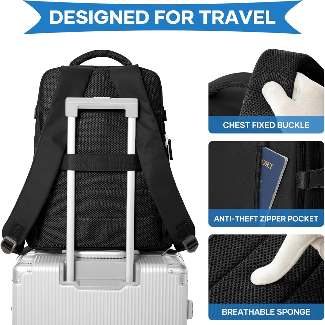 Mochila de Viagem Grande Feminina Impermeável com Compartimento para Calçados