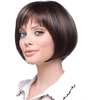 Peruca Curta Bob Lace Front Liso Marrom Escuro para Mulheres