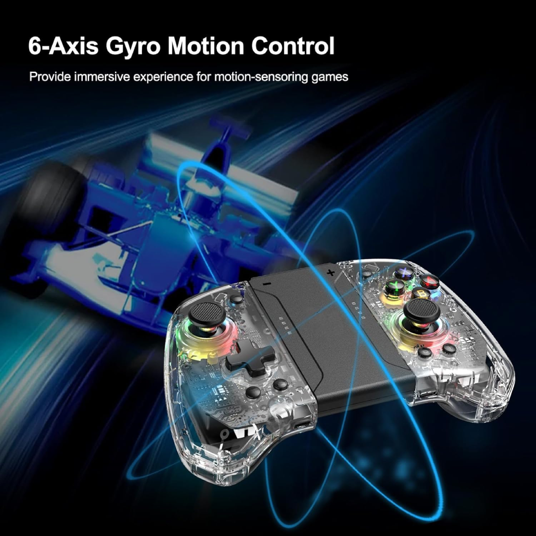 Controlador Sem Fio com 8 Luzes LED para Switch/OLED/Lite