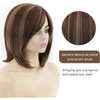 Peruca Feminina de Fibra Sintética Alta Qualidade - Cabelo Curto com Lace Marrom