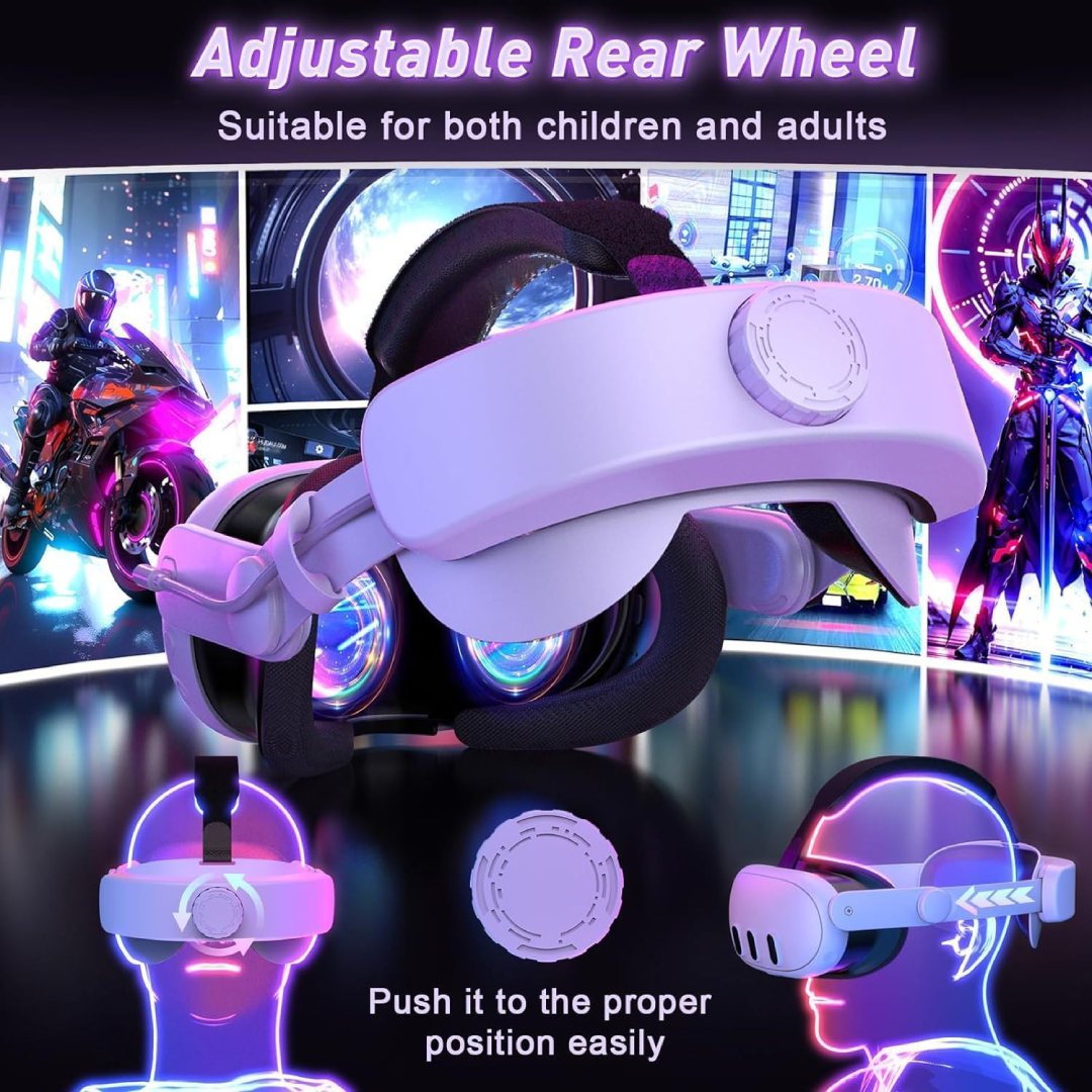 Correia de Cabeça com Bateria 6000mAh para Meta Quest 3 e Meta Quest 3s - Conforto e Duração VR