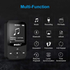 Reprodutor de Música MP3 Clip com Bluetooth 5.0, 16GB, Som Lossless, FM, Gravador de Voz, Vídeo e Fones de Ouvido - Vermelho