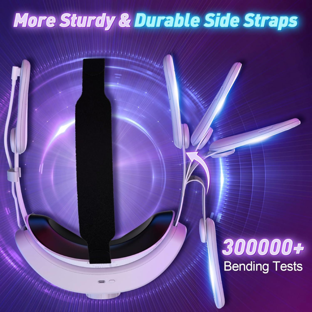 Correia de Cabeça com Bateria 6000mAh para Meta Quest 3 e Meta Quest 3s - Conforto e Duração VR