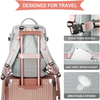 Mochila de Viagem Feminina Impermeável com Compartimento para Notebook e Sapatos - Cinza