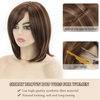 Peruca Feminina de Fibra Sintética Alta Qualidade - Cabelo Curto com Lace Marrom