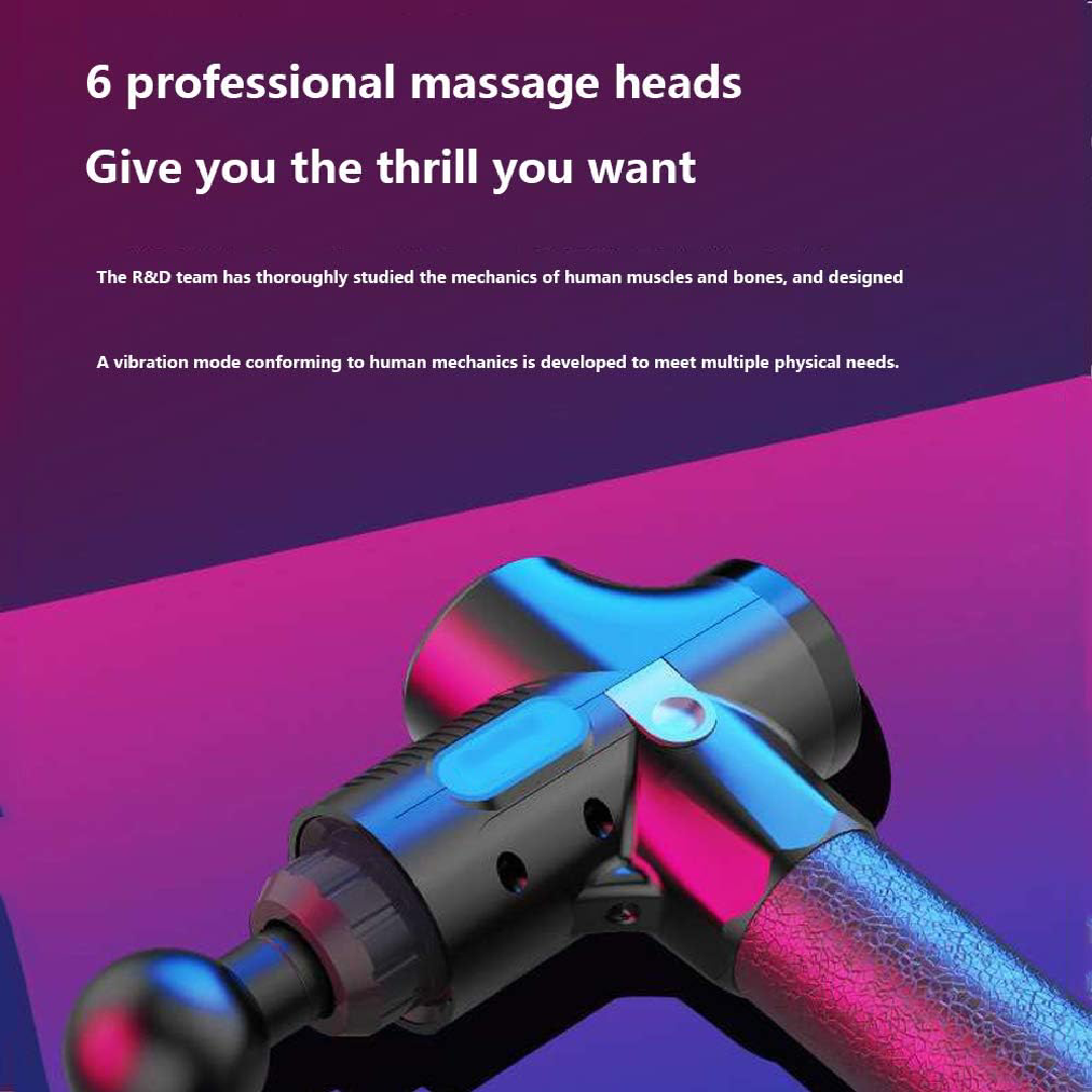 Massageador Muscular Portátil com 30 Velocidades e 6 Cabeças