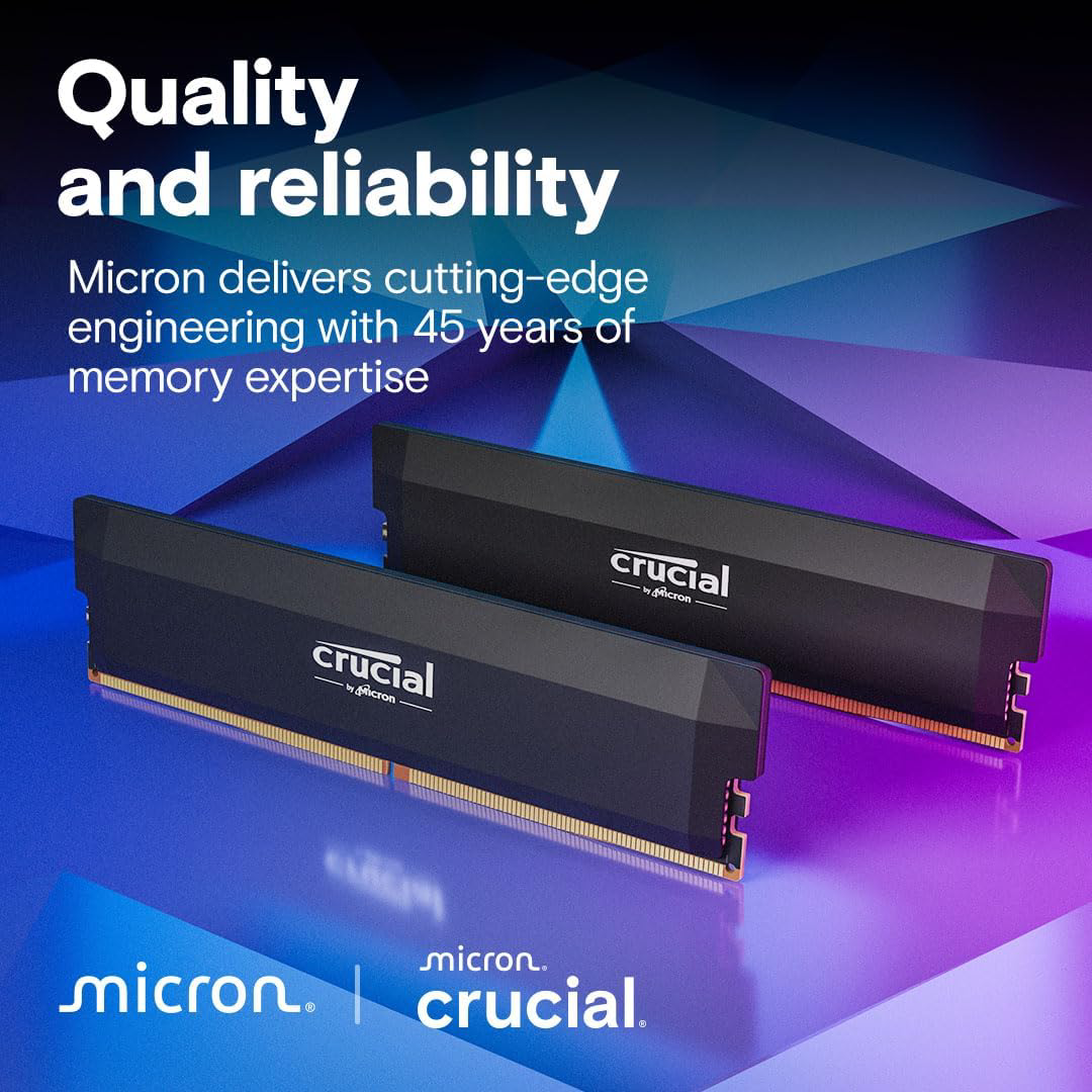Kit de Memória Crucial Pro DDR5 32GB (2x16GB) 6000MHz CL36