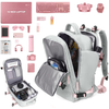 Mochila de Viagem Feminina Impermeável com Compartimento para Notebook e Sapatos - Cinza