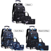 Mochila Escolar Infantil com Rodinhas e Lancheira - Estampa Céu Estrelado Preto e Azul