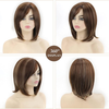 Peruca Feminina de Fibra Sintética Alta Qualidade - Cabelo Curto com Lace Marrom