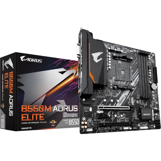 Placa-Mãe GIGABYTE B550M AORUS Elite AM4, DDR4, PCIe 4.0, M.2, RGB, Micro-ATX