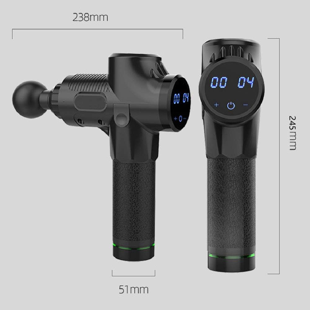 Massageador Muscular Portátil com 30 Velocidades e 6 Cabeças