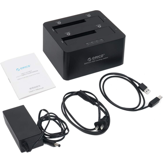 Dock Station SATA 2.5 e 3.5 com 2 Entradas - Função Clone Offline