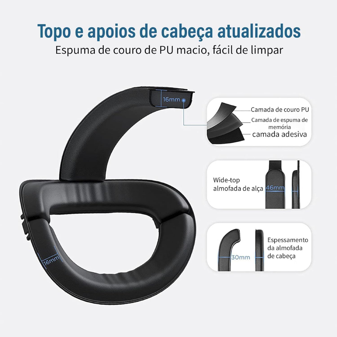 Faixa de Cabeça Elite com Bateria 8000mAh e Luzes para Meta Quest 2 - Branco
