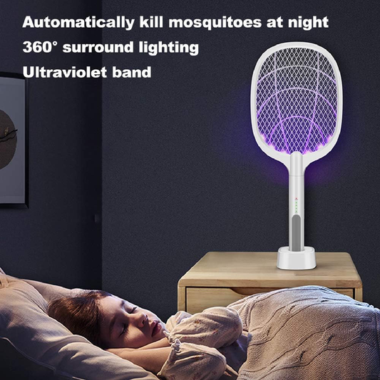 Raquete Elétrica Zapper Bug Mata-Mosquitos USB Recarregável