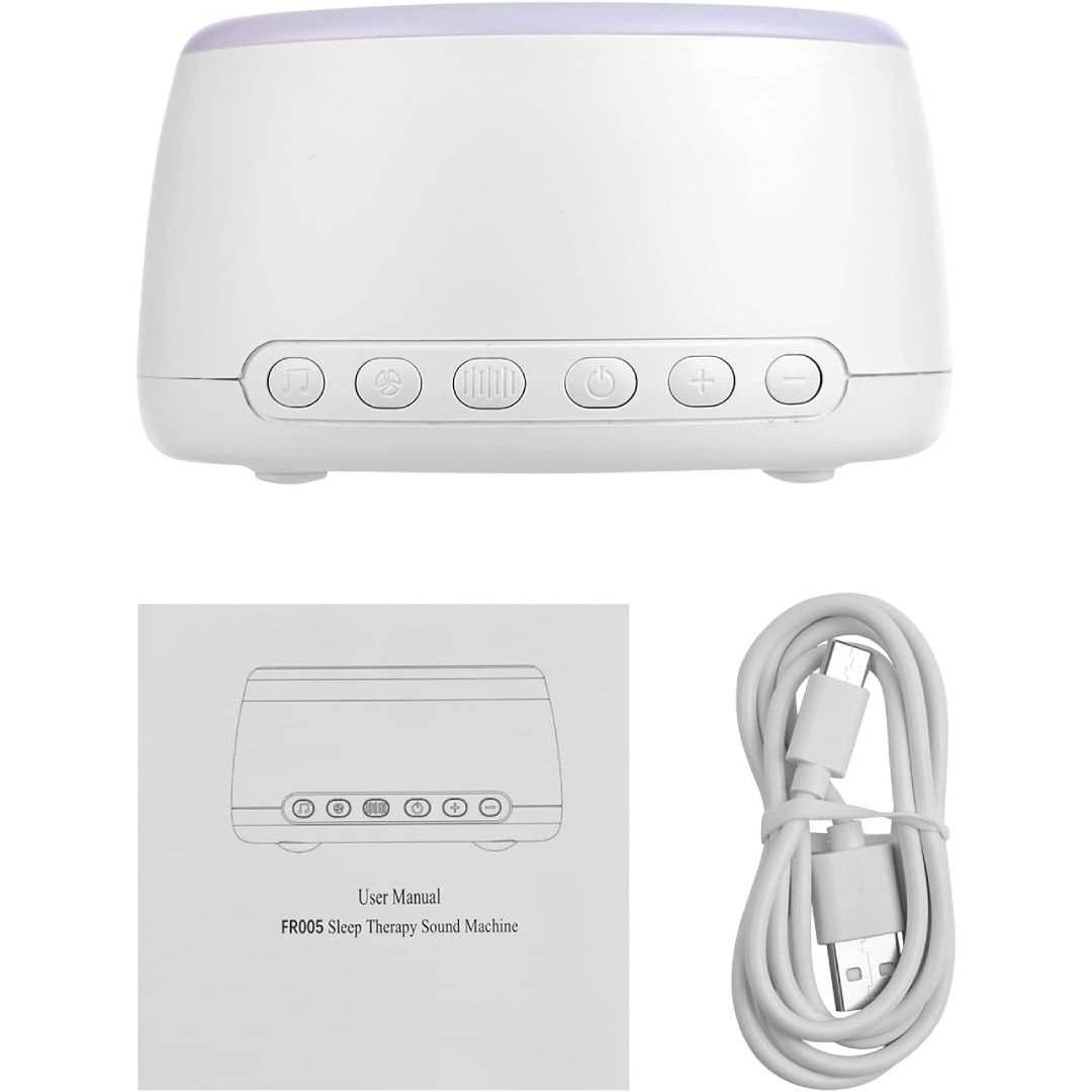 Máquina de Ruído Branco Recarregável com Bluetooth e Luz Noturna