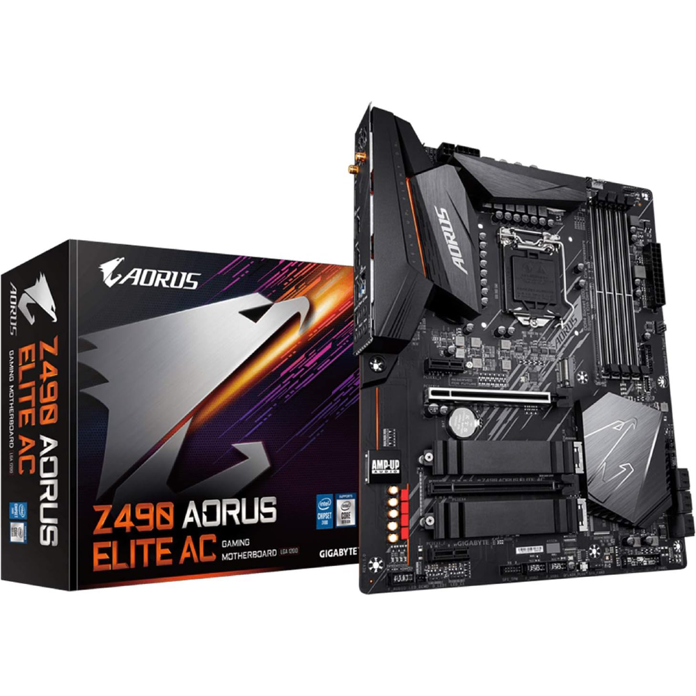 Placa-Mãe GIGABYTE Z490 AORUS Elite AC LGA1200 DDR4 M.2 Wi-Fi RGB
