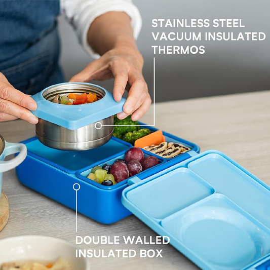 Lancheira Térmica Infantil com Pote Integrado – Azul