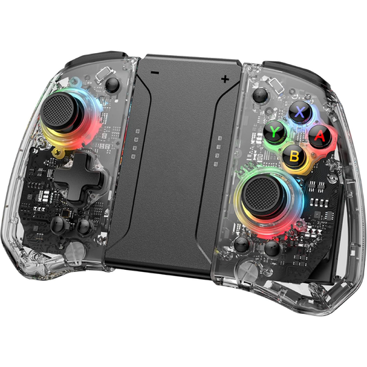 Controlador Sem Fio com 8 Luzes LED para Switch/OLED/Lite