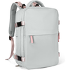 Mochila de Viagem Feminina Impermeável com Compartimento para Notebook e Sapatos - Cinza