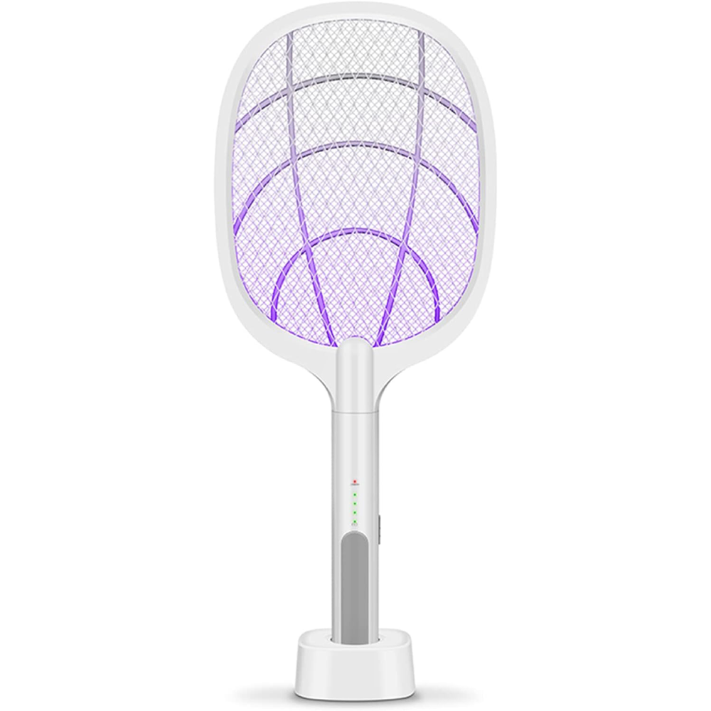 Raquete Elétrica Zapper Bug Mata-Mosquitos USB Recarregável