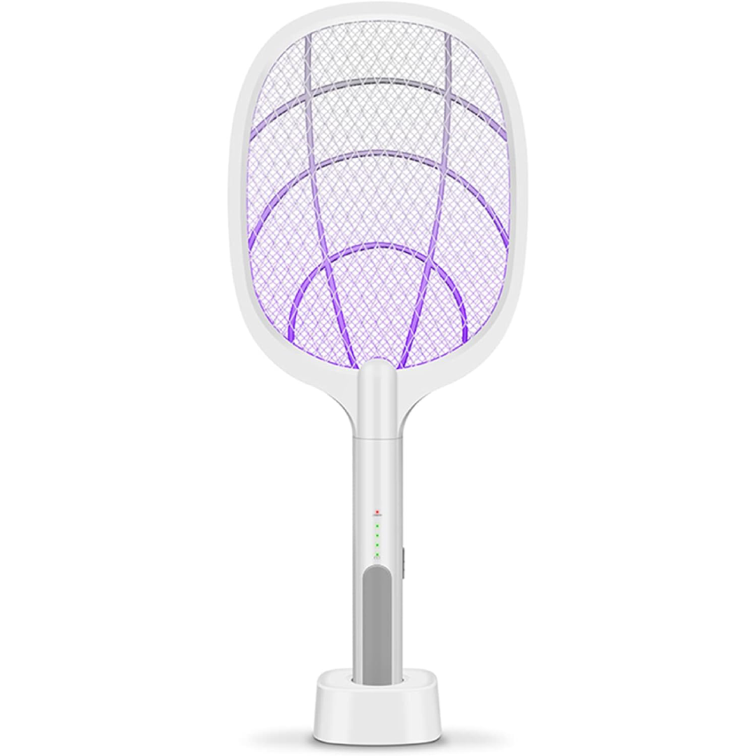 Raquete Elétrica Zapper Bug Mata-Mosquitos USB Recarregável