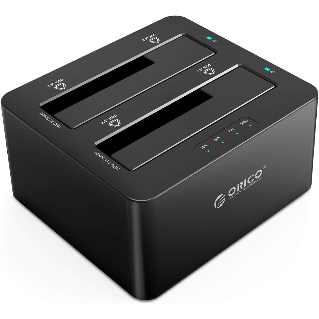 Dock Station SATA 2.5 e 3.5 com 2 Entradas - Função Clone Offline