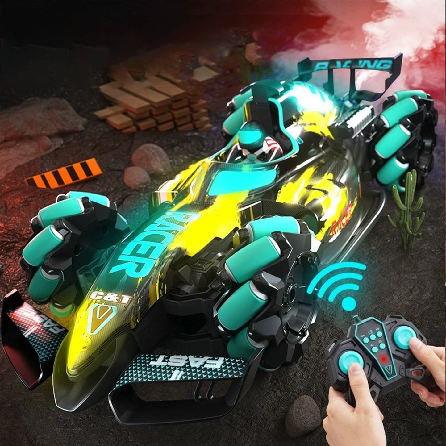 <h2>Carro RC para Crianças – Controle Remoto com Luz, Música, Spray, Drift 4WD e Manobras em Alta Velocidade</h2>