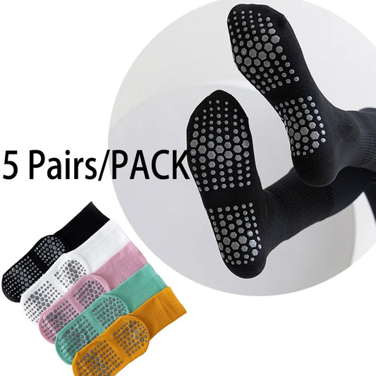 <h2>5 Pares de Meias de Yoga Antiderrapantes para Mulheres – Meias Respirável de Cano Médio para Fitness, Barre e Pilates, 8 Cores</h2>