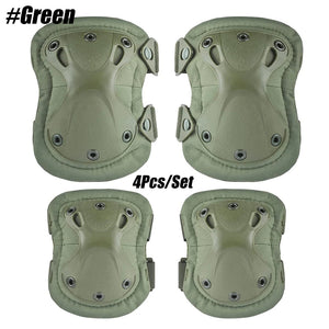 <h2>Kit Tático de 4 Peças – Joelheiras e Cotoveleiras Protetoras para Airsoft, Caça e Esportes ao Ar Livre</h2>