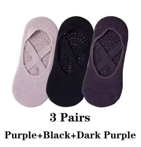 <h2>Meias de Yoga Antiderrapantes de Algodão e Silicone para Mulheres – Meias com Vendagem Respirável (3, 5 ou 1 Par)</h2>