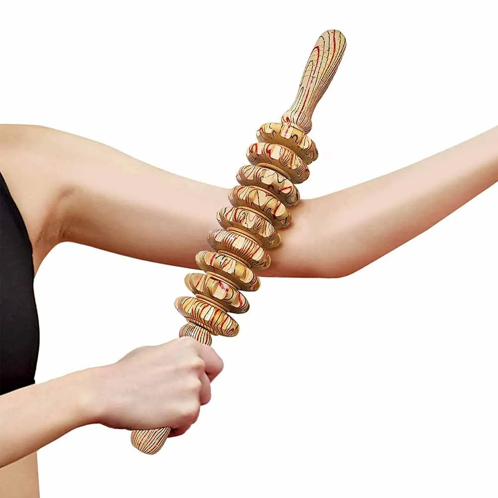 <h2>Massageador de Madeira com 9 Rodillos – Ferramenta Manual para Alívio de Dor e Celulite</h2>