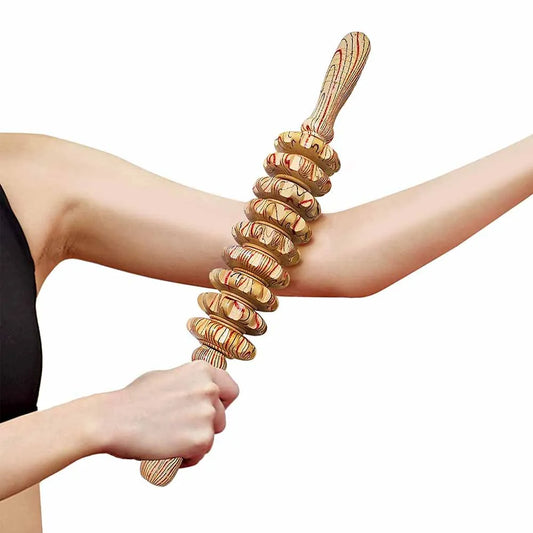 <h2>Massageador de Madeira com 9 Rodillos – Ferramenta Manual para Alívio de Dor e Celulite</h2>