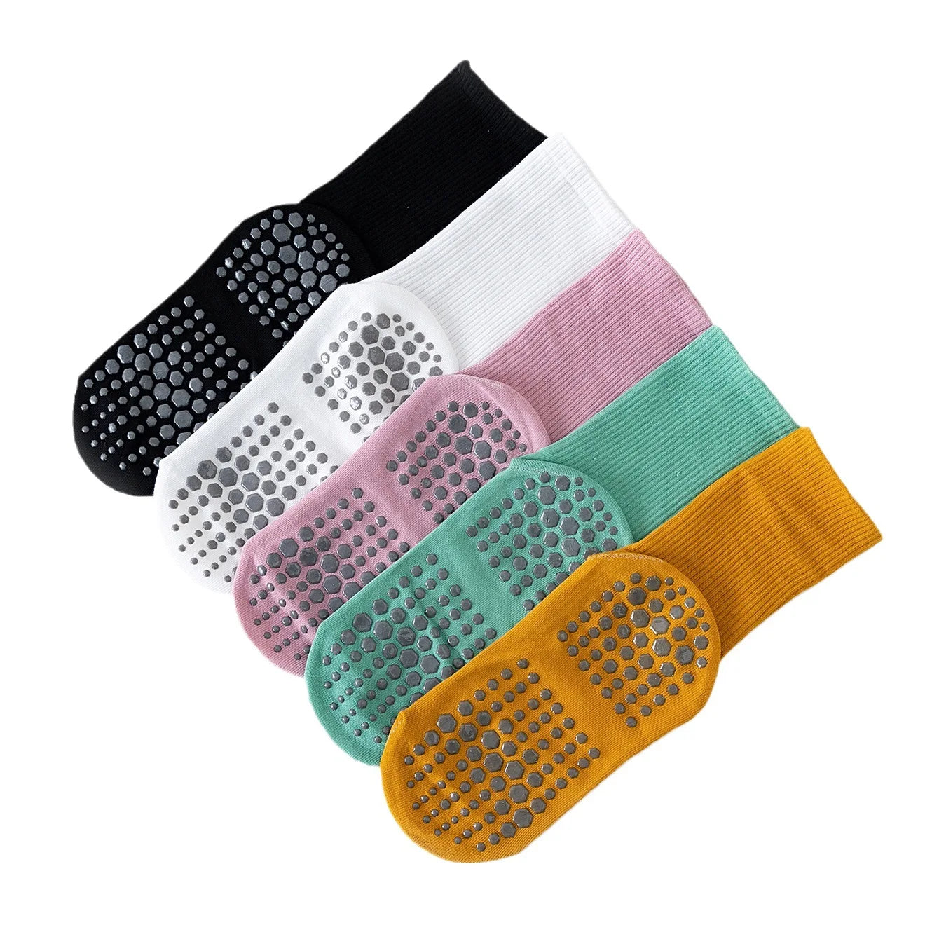 <h2>5 Pares de Meias de Yoga Antiderrapantes para Mulheres – Meias Respirável de Cano Médio para Fitness, Barre e Pilates, 8 Cores</h2>