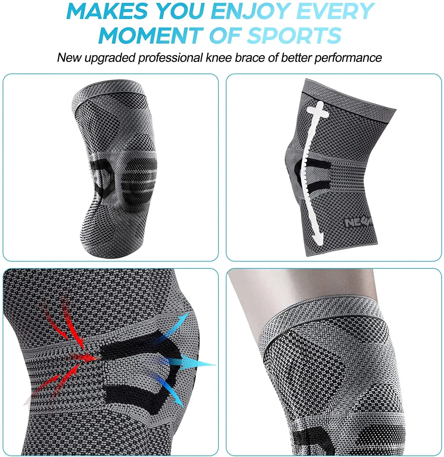 <h2>Neenca Joelheira de Compressão – Manga de Suporte para Esportes, Corrida e Recuperação de Artrite</h2>