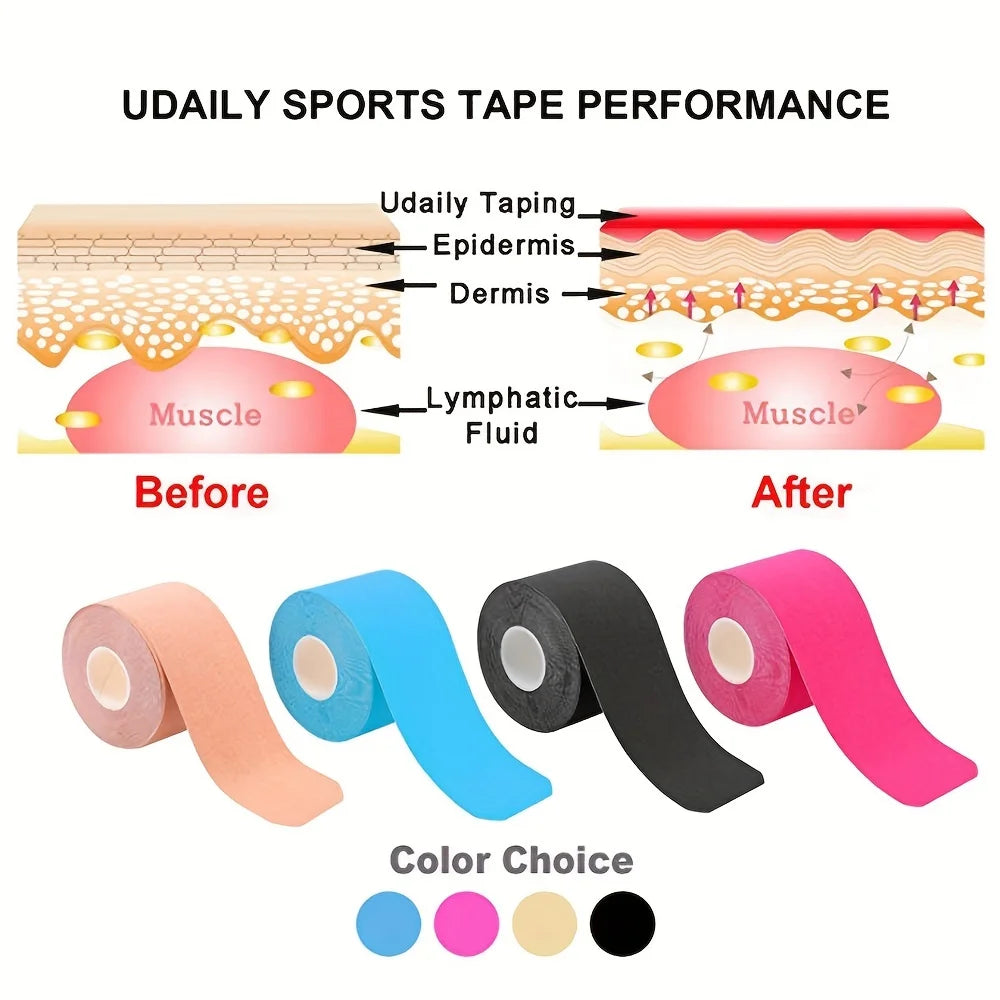 <h2>Fitas Kinesio Elásticas para Joelheiras – Bandagem Auto-Adesiva para Suporte e Recuperação Esportiva</h2>