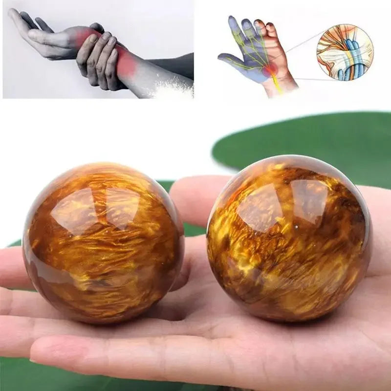<h2>Bola de Massagem Manual para Adultos – Rolo Antiestresse com Materiais Naturais como Âmbar e Madeira</h2>