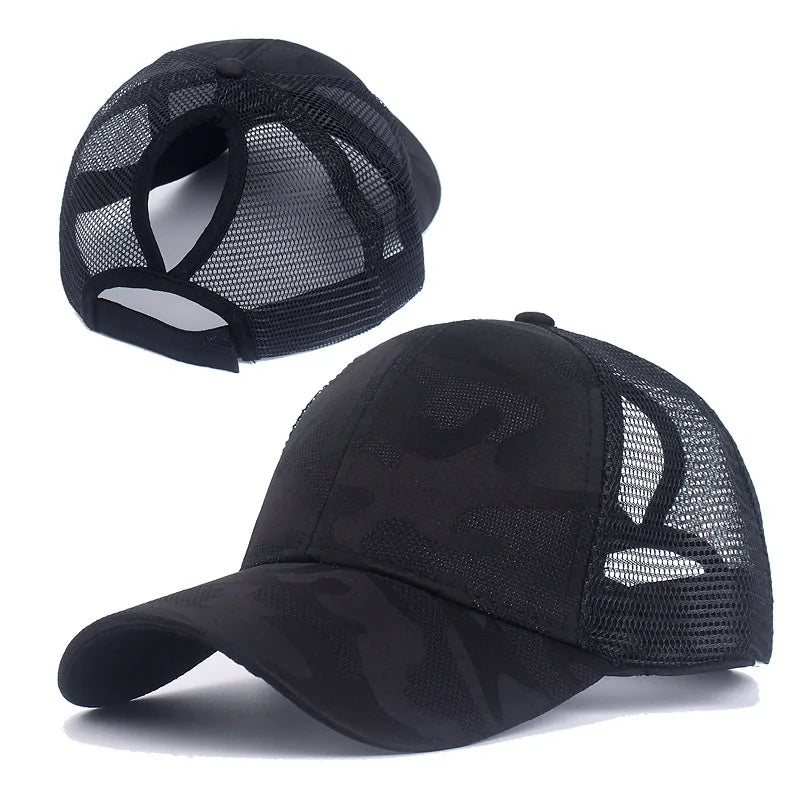<h2>Boné Feminino Snapback Camuflado 2024 – Modelo Trucker com Tela, Abertura para Rabo de Cavalo e Estilo Despojado</h2>