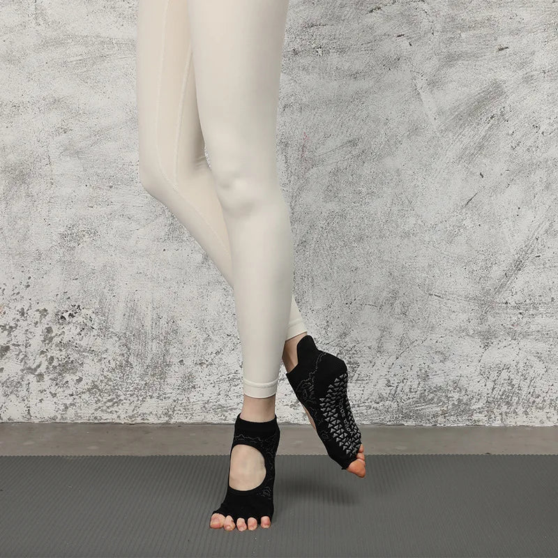 <h2>Meias Finas de Algodão Antiderrapantes para Yoga – Meias Profissionais com Cinco Dedos para Pilates, Dança e Fitness</h2>